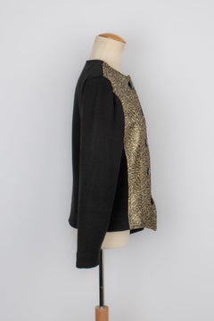 Yves Saint Laurent Black Wool and Gold Lurex Jacket, 1980s