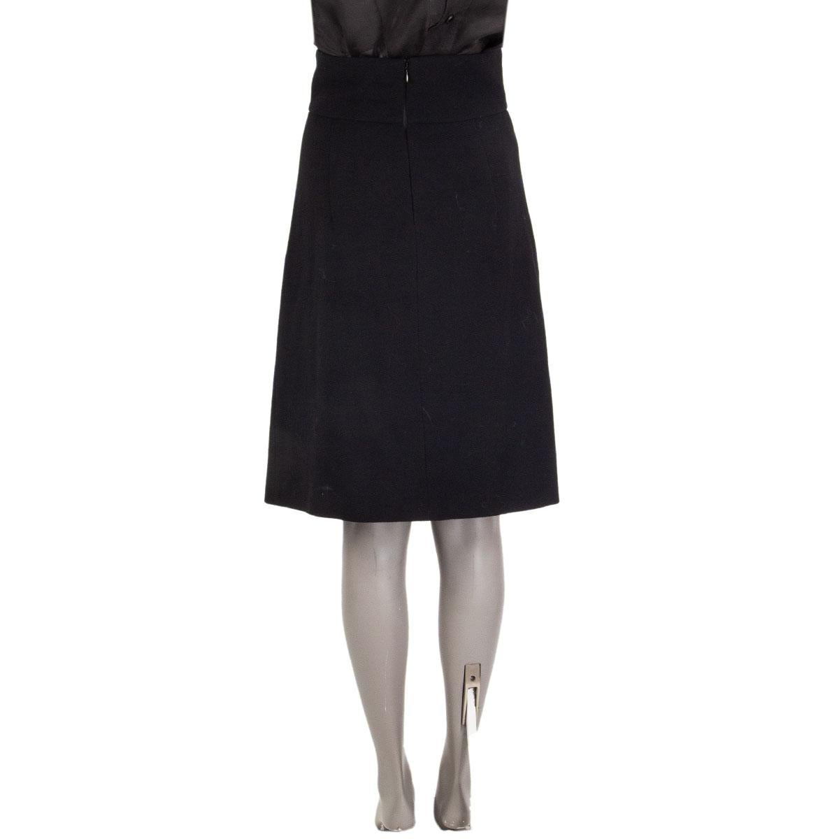 black wool skirt knee length