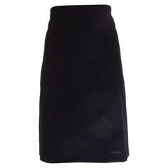 Jupe taille haute YVES SAINT LAURENT en laine noire XS