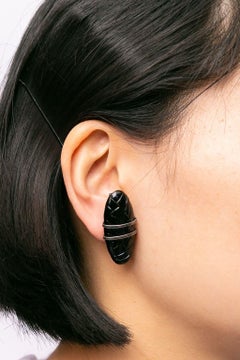 Yves Saint Laurent Blackened Metal Earrings