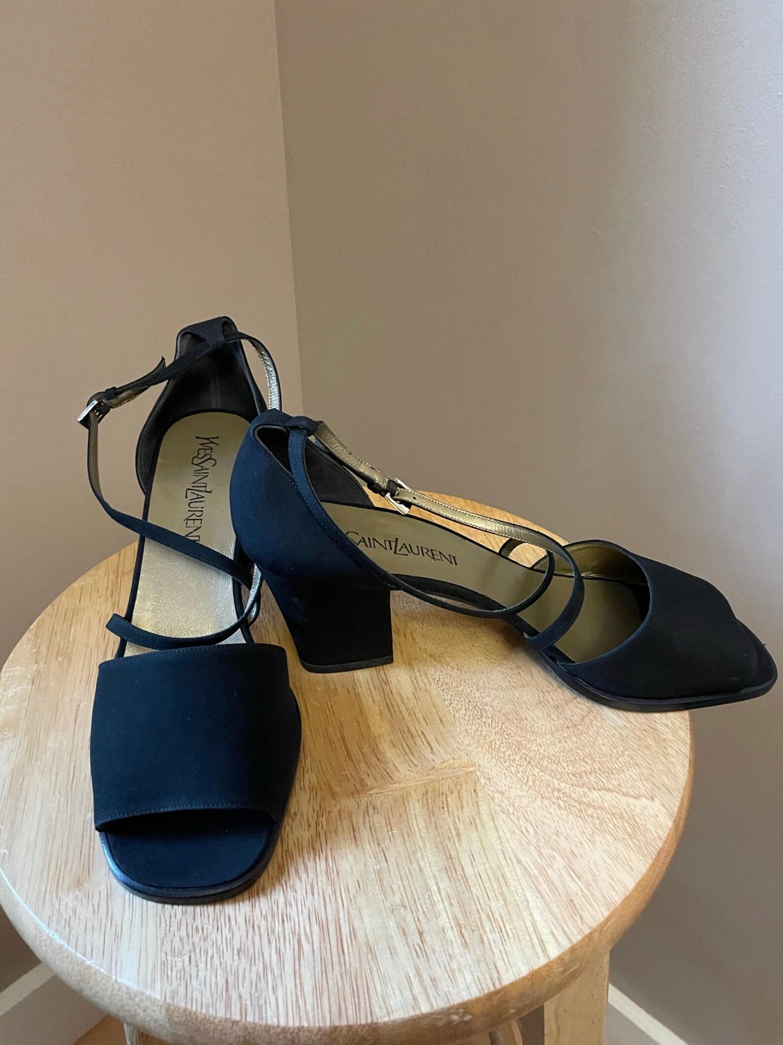 Yves Saint Laurent Block Heel Sandals, Circa 1990s For Sale 2