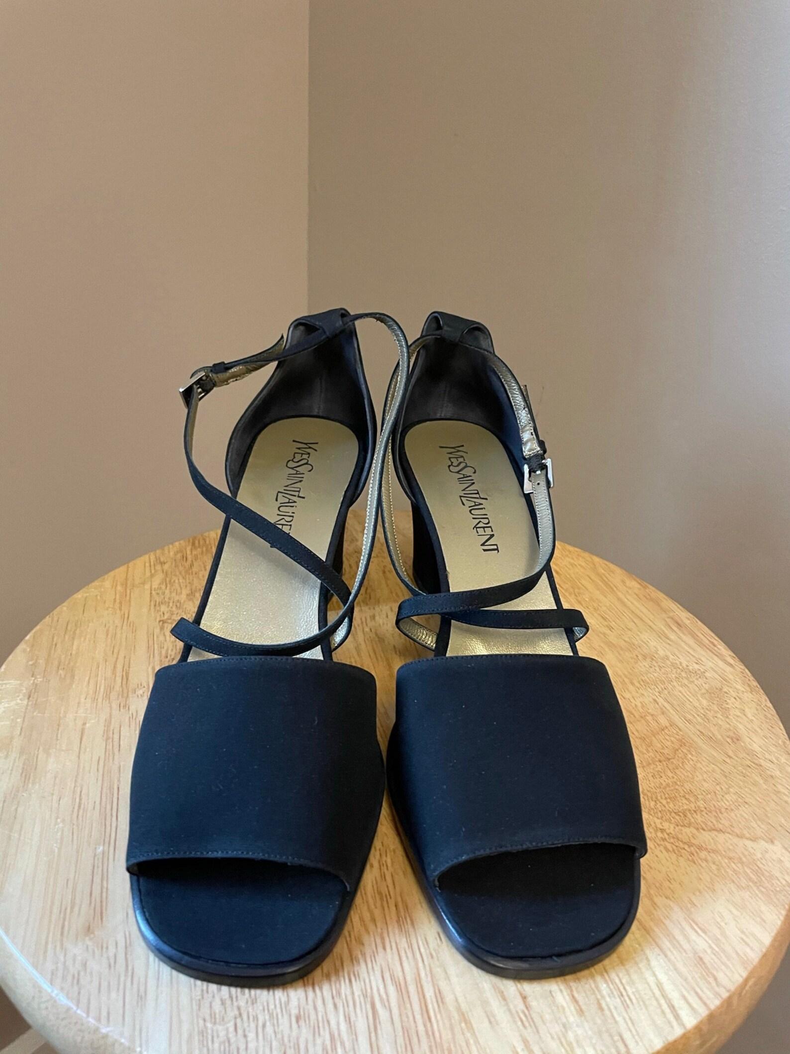 Yves Saint Laurent Block Heel Sandals, Circa 1990s For Sale 3