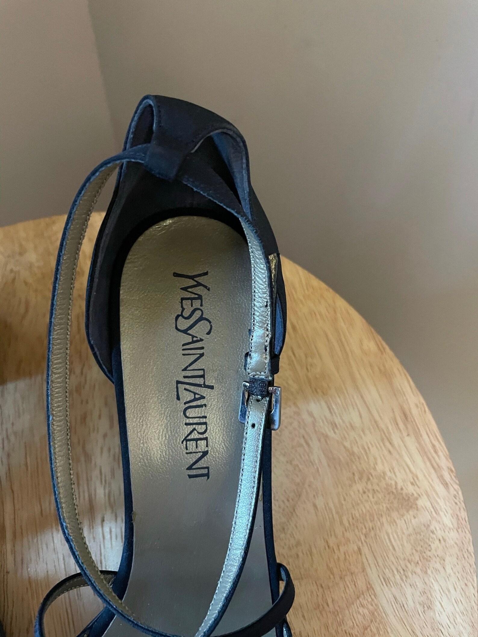 Yves Saint Laurent Block Heel Sandals, Circa 1990s For Sale 5