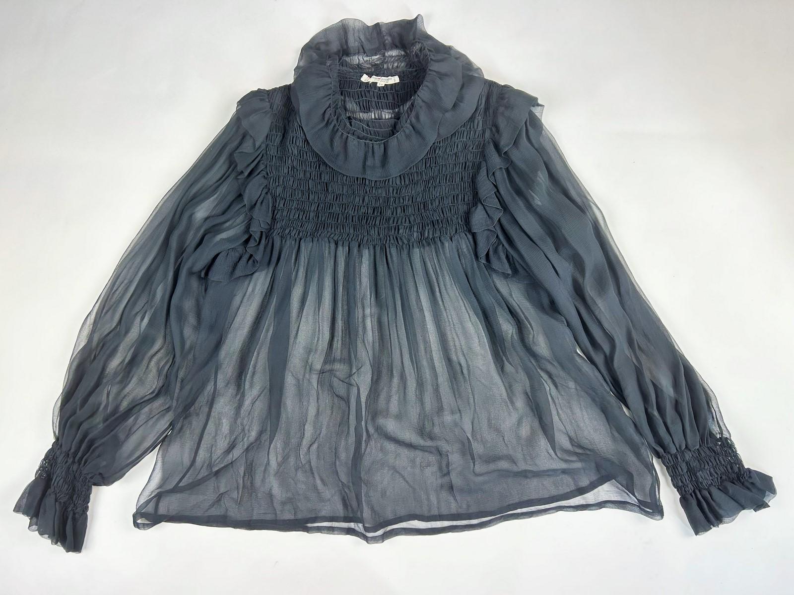 Yves Saint Laurent Blouse and skirt in taffeta and  partridge feathers - AW 1977 For Sale 10