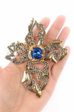 Yves Saint Laurent blue brooch