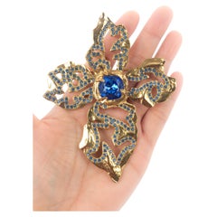 Yves Saint Laurent blue brooch