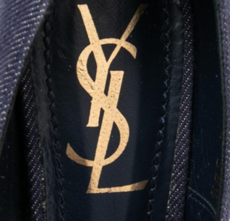  Escarpins à plateforme Tribtoo en denim bleu Yves Saint Laurent, taille 36.5 Pour femmes 