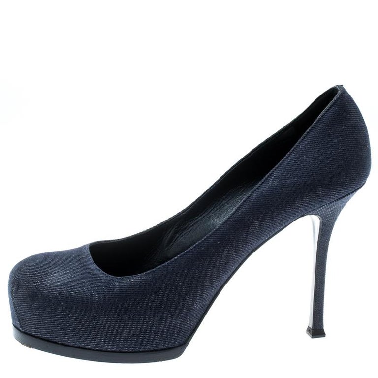 saint laurent denim pumps