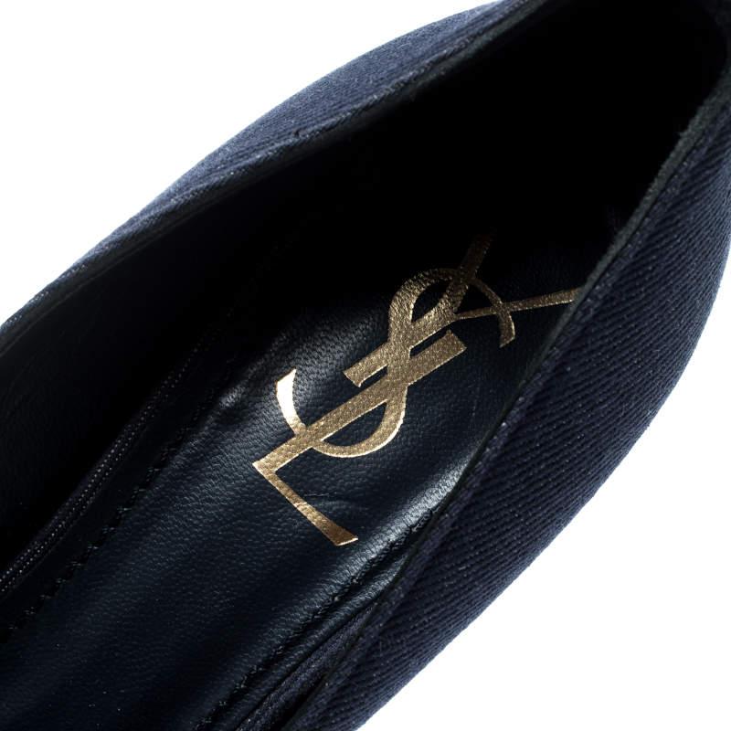 Escarpins à plateforme Tribtoo en denim bleu Yves Saint Laurent, taille 40 1
