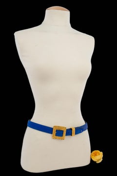 Yves Saint Laurent blue leather belt