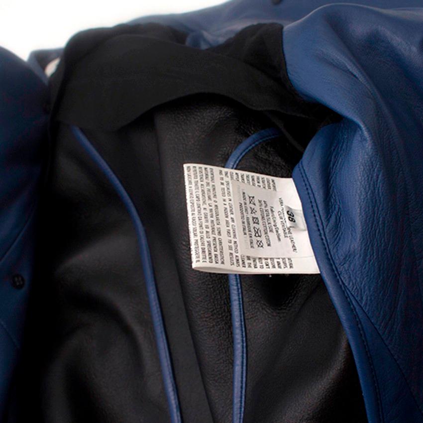 Yves Saint Laurent Blue Leather Jacket US S 3