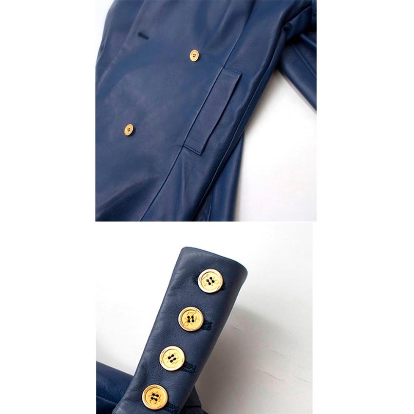 Yves Saint Laurent Blue Leather Jacket US S 4