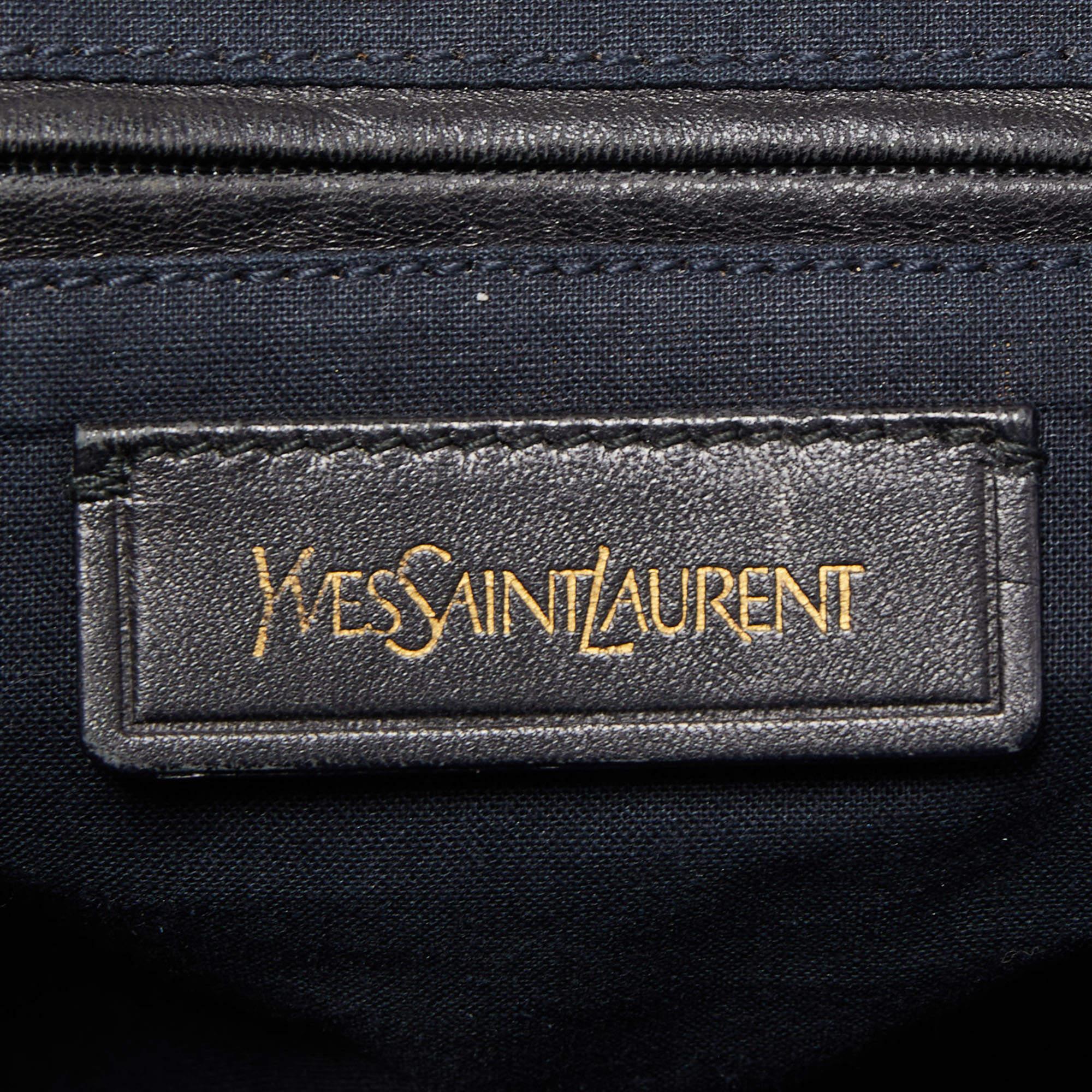 Women's Yves Saint Laurent Blue Leather Medium Cabas Chyc Tote