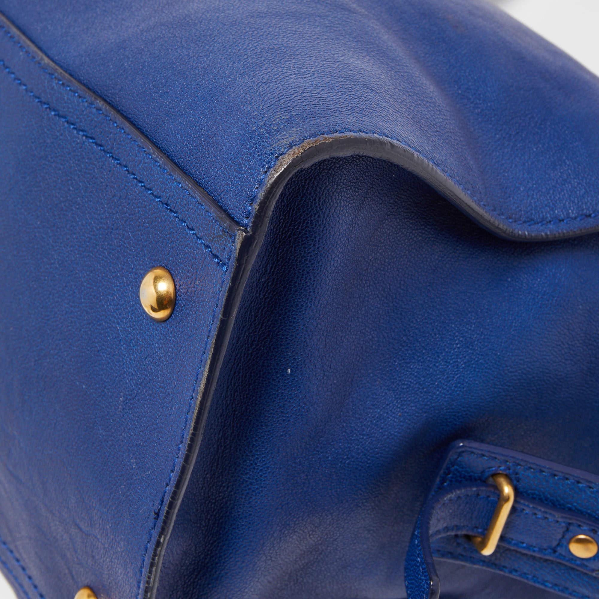 Yves Saint Laurent Blue Leather Medium Cabas Chyc Tote 2