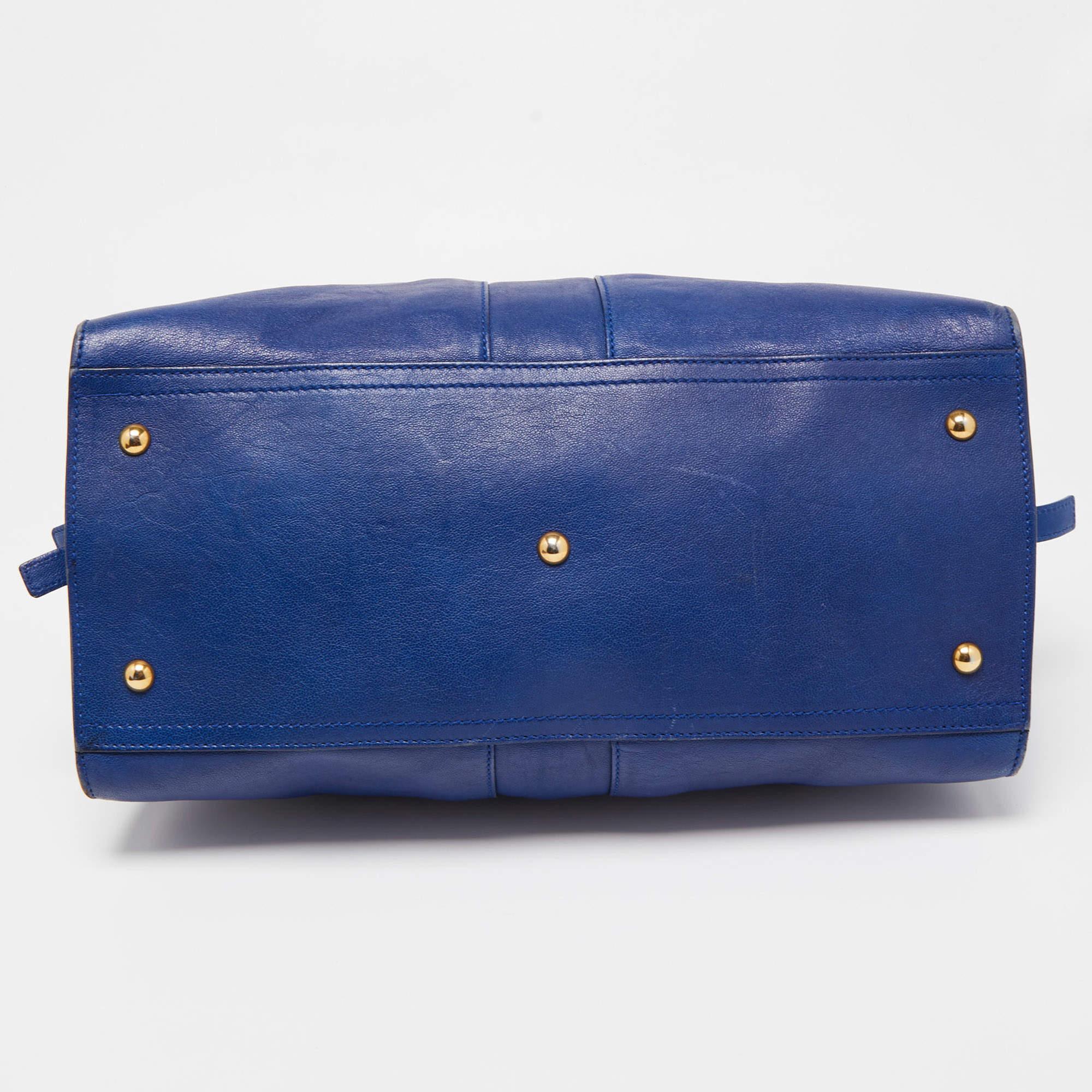Yves Saint Laurent Blue Leather Medium Cabas Chyc Tote 4