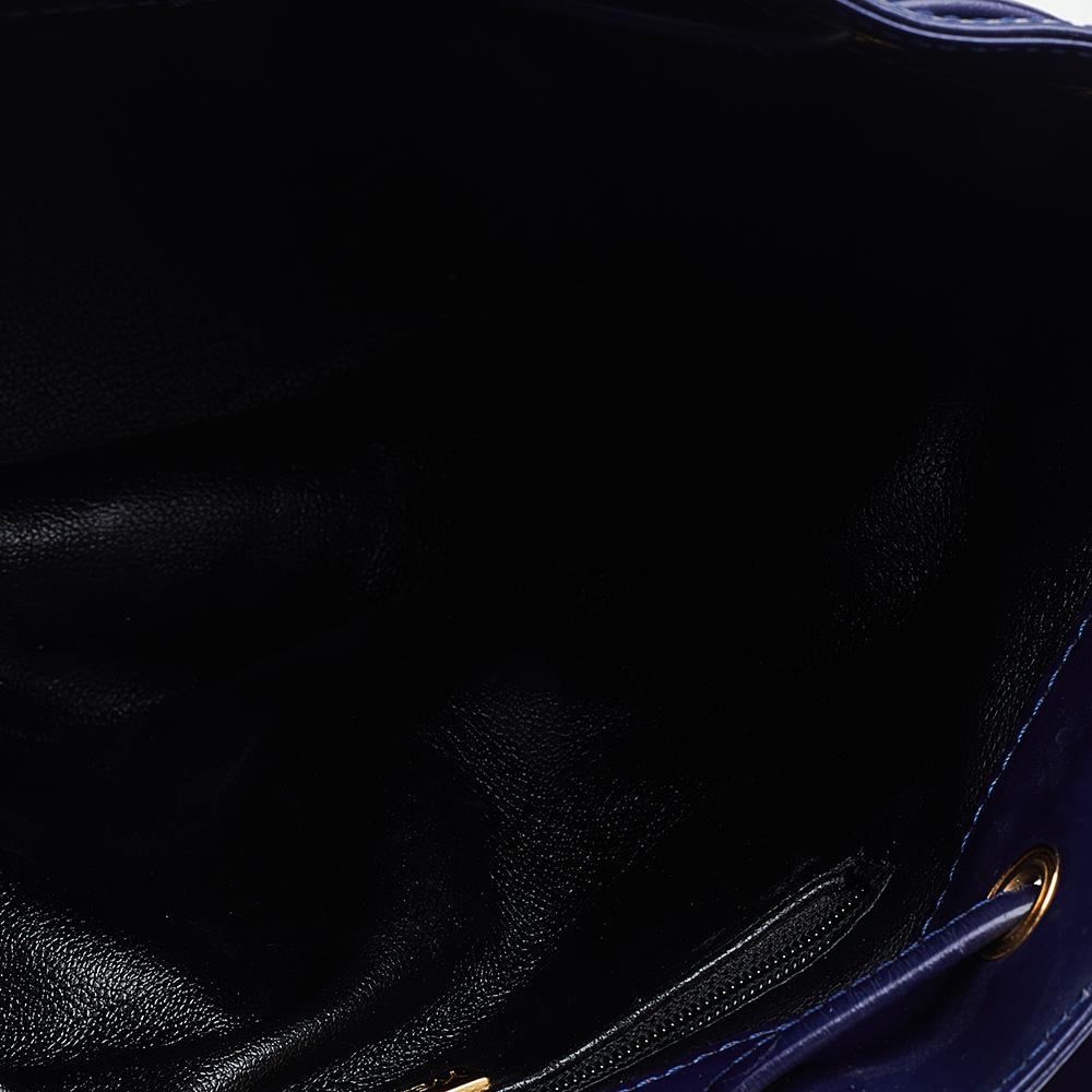 Yves Saint Laurent Blue Leather Vintage Drawstring Bucket Bag 1