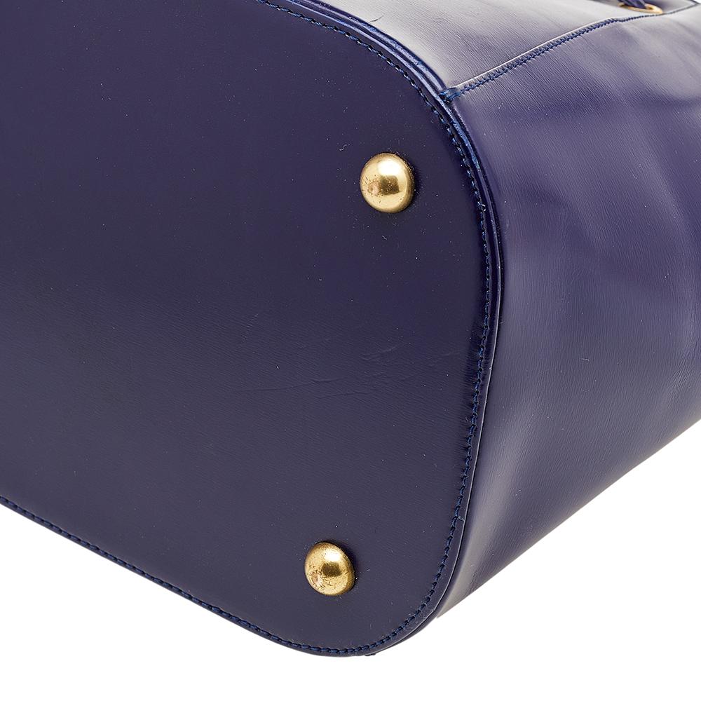 Yves Saint Laurent Blue Leather Vintage Drawstring Bucket Bag 3
