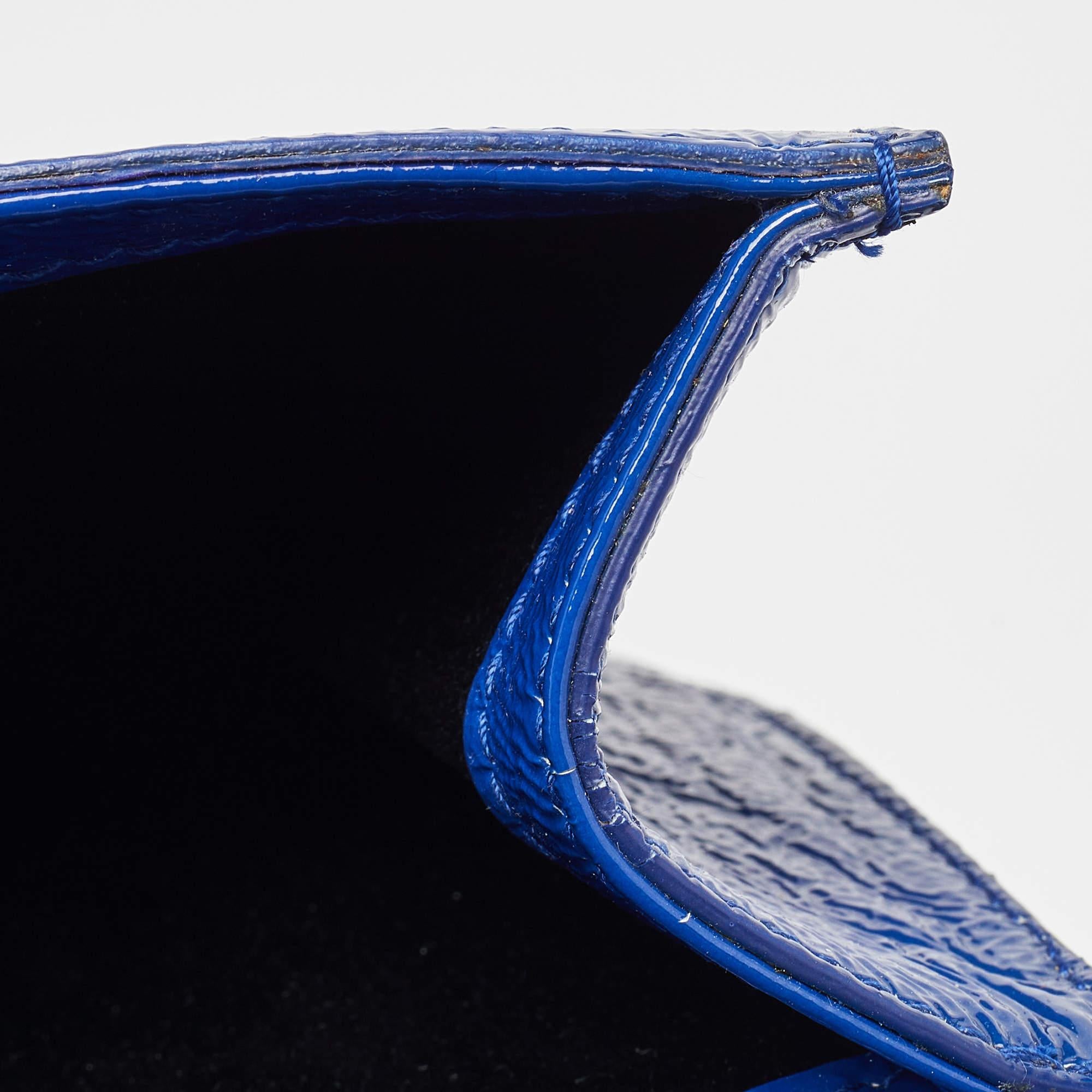Yves Saint Laurent Blue Patent Leather Belle De Jour Flap Clutch 7