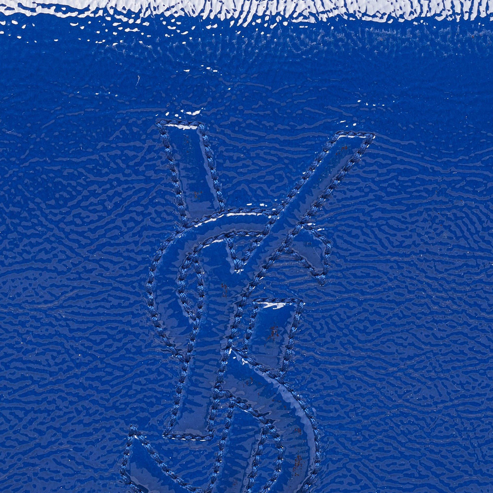 Yves Saint Laurent Blue Patent Leather Belle De Jour Flap Clutch 8