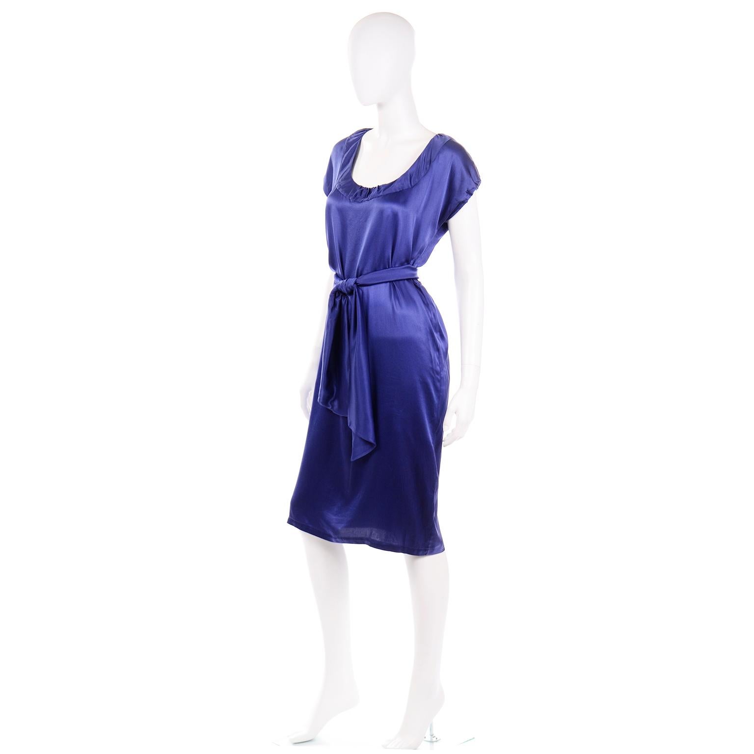 yves saint laurent blue dress