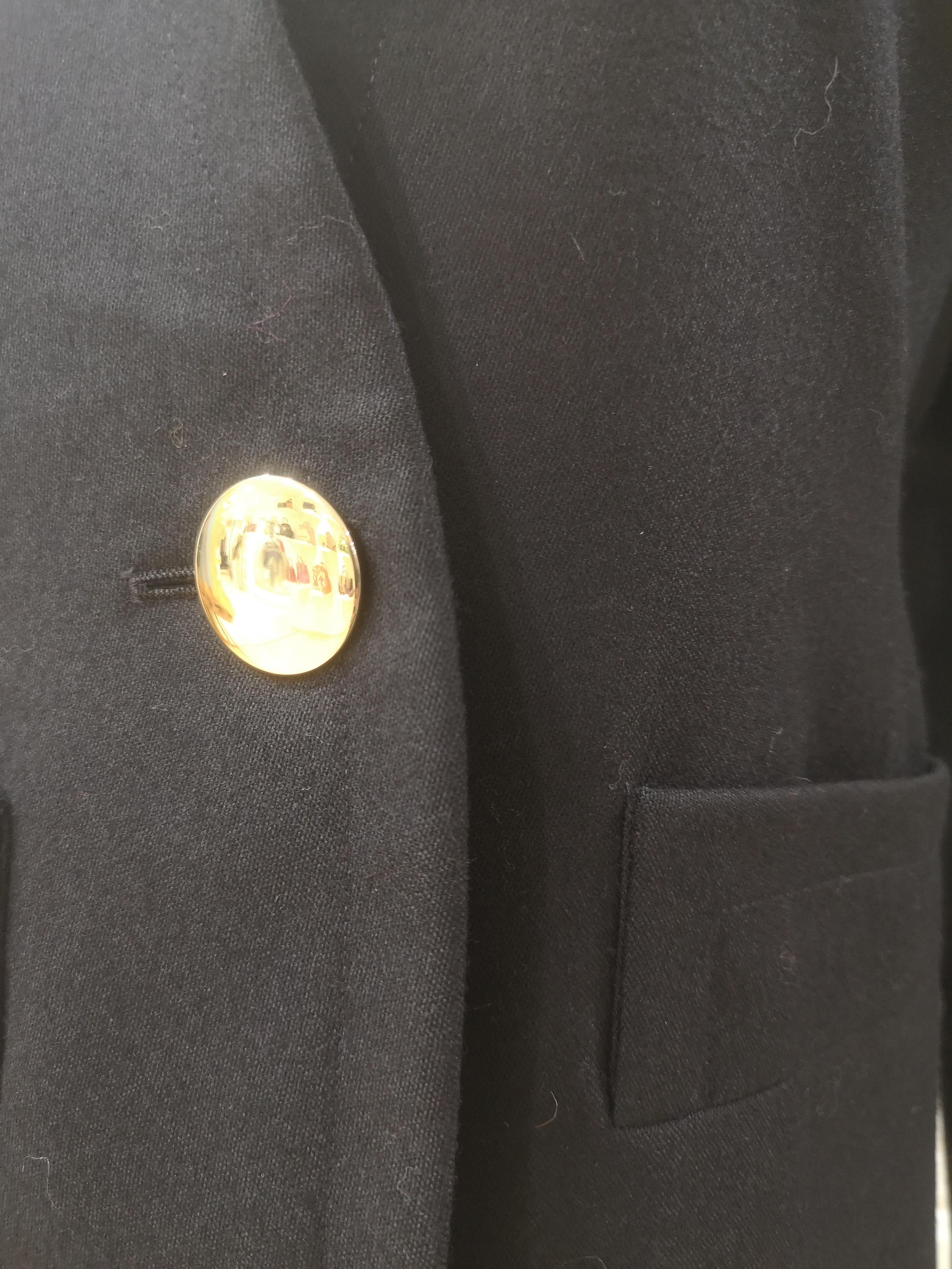 Yves Saint Laurent blue wool gold buttons jacket In Excellent Condition In Capri, IT