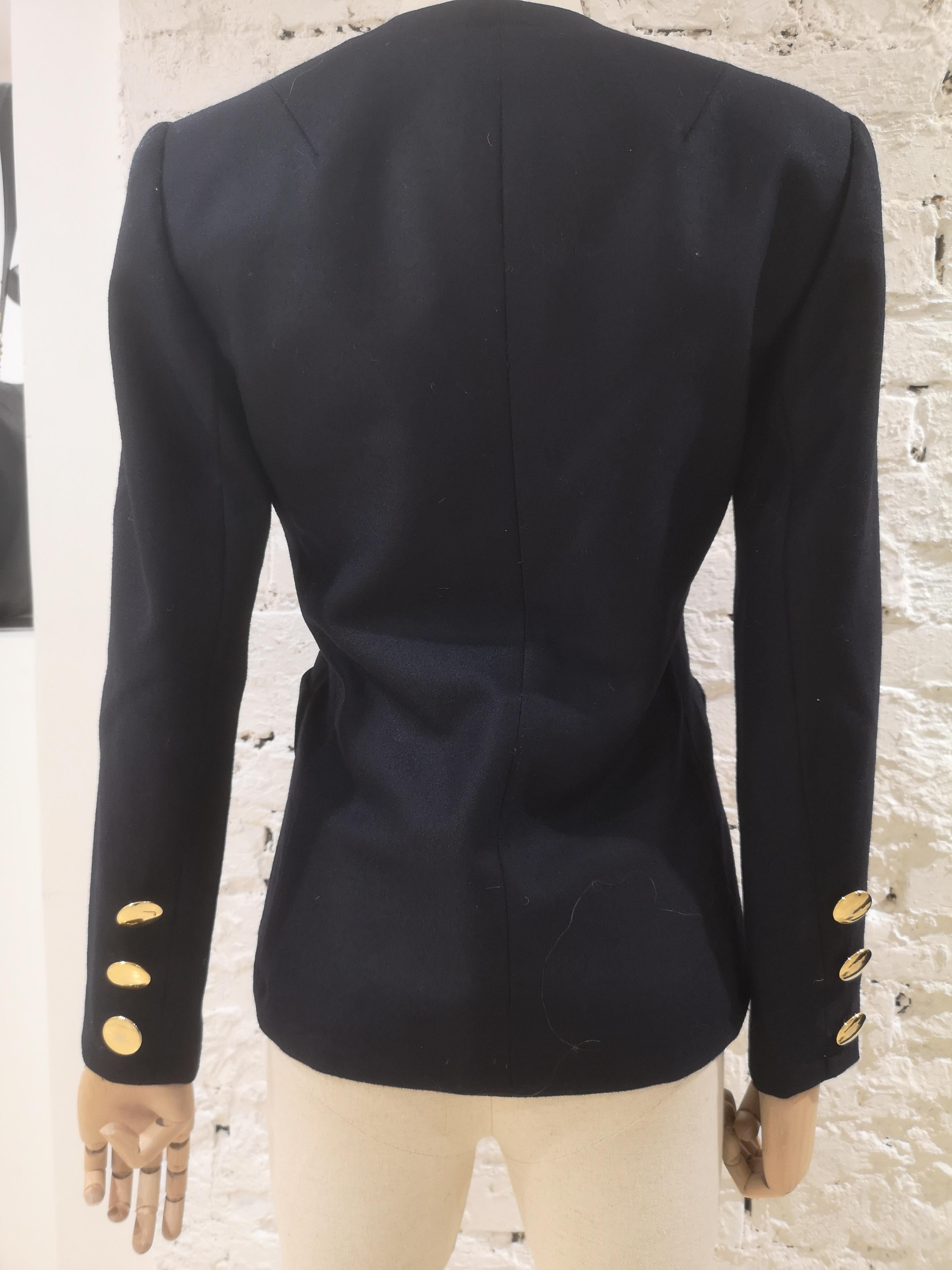 Yves Saint Laurent blue wool gold buttons jacket 2