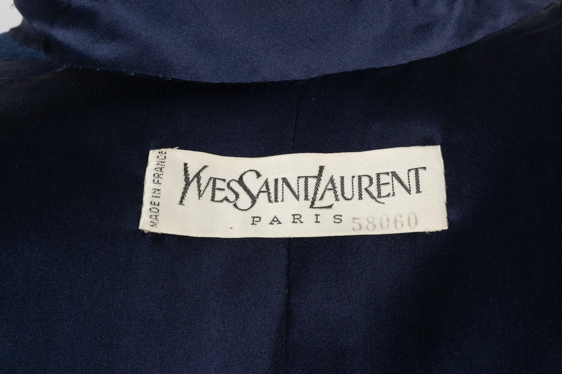 Costume pantalon haute couture Yves Saint Laurent bleu 36FR/38FR 7