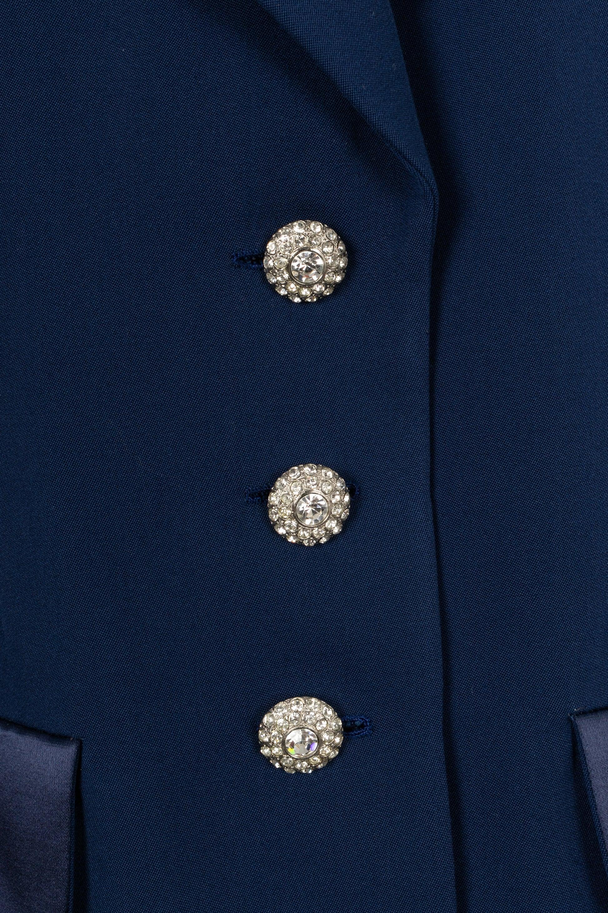 Yves Saint Laurent Blue Wool Pant Suit Haute Couture 36FR/38FR 6