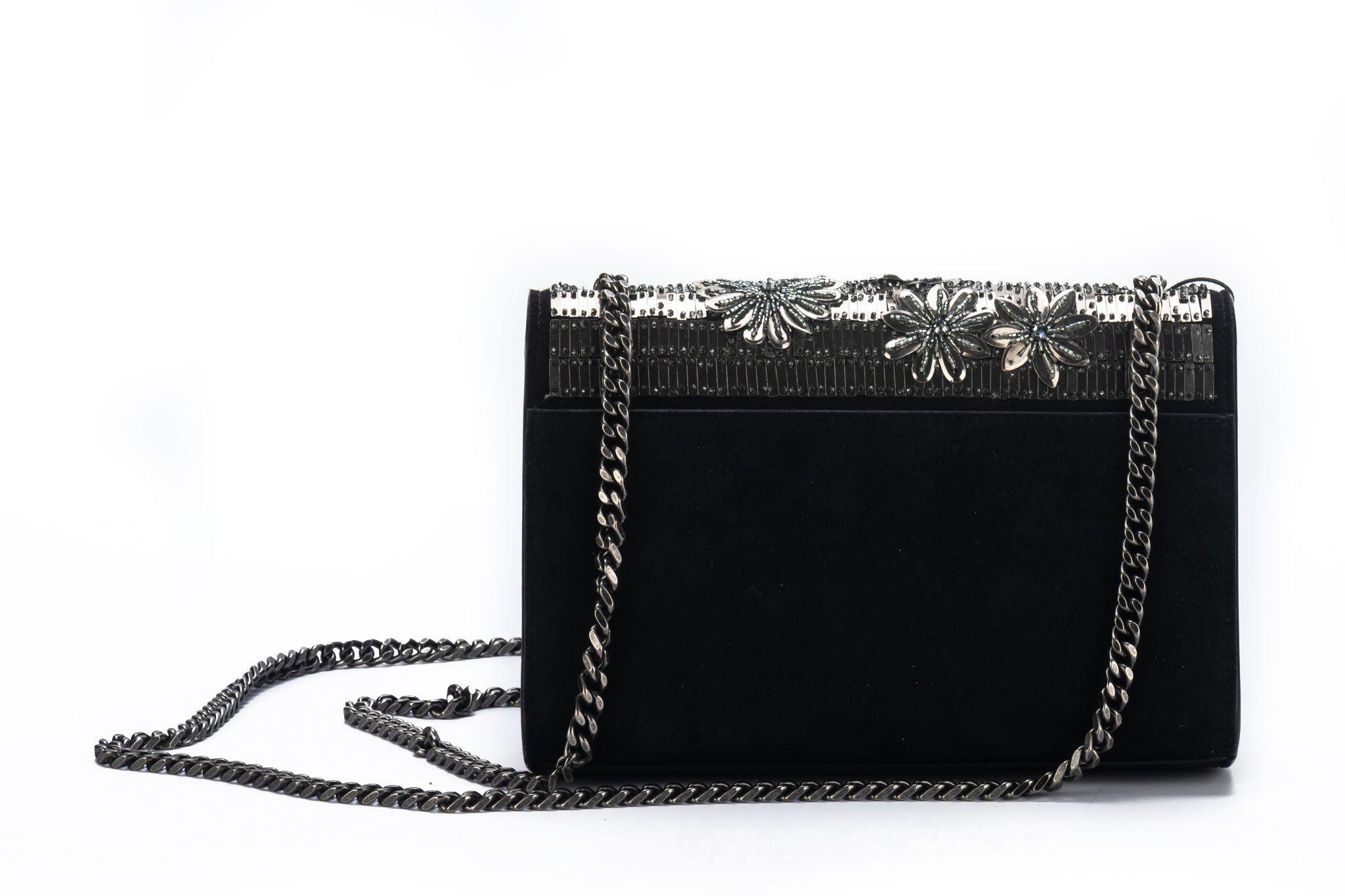 Women's Yves Saint Laurent BN Black Suede Sequins Cross Body For Sale