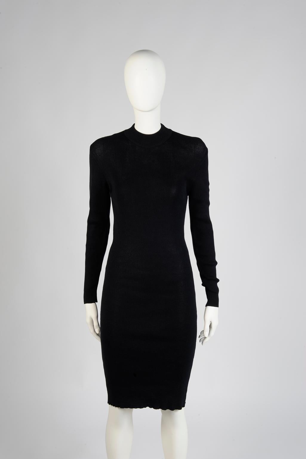 Yves Saint Laurent Bodycon Ribbed-Knit Dress 4