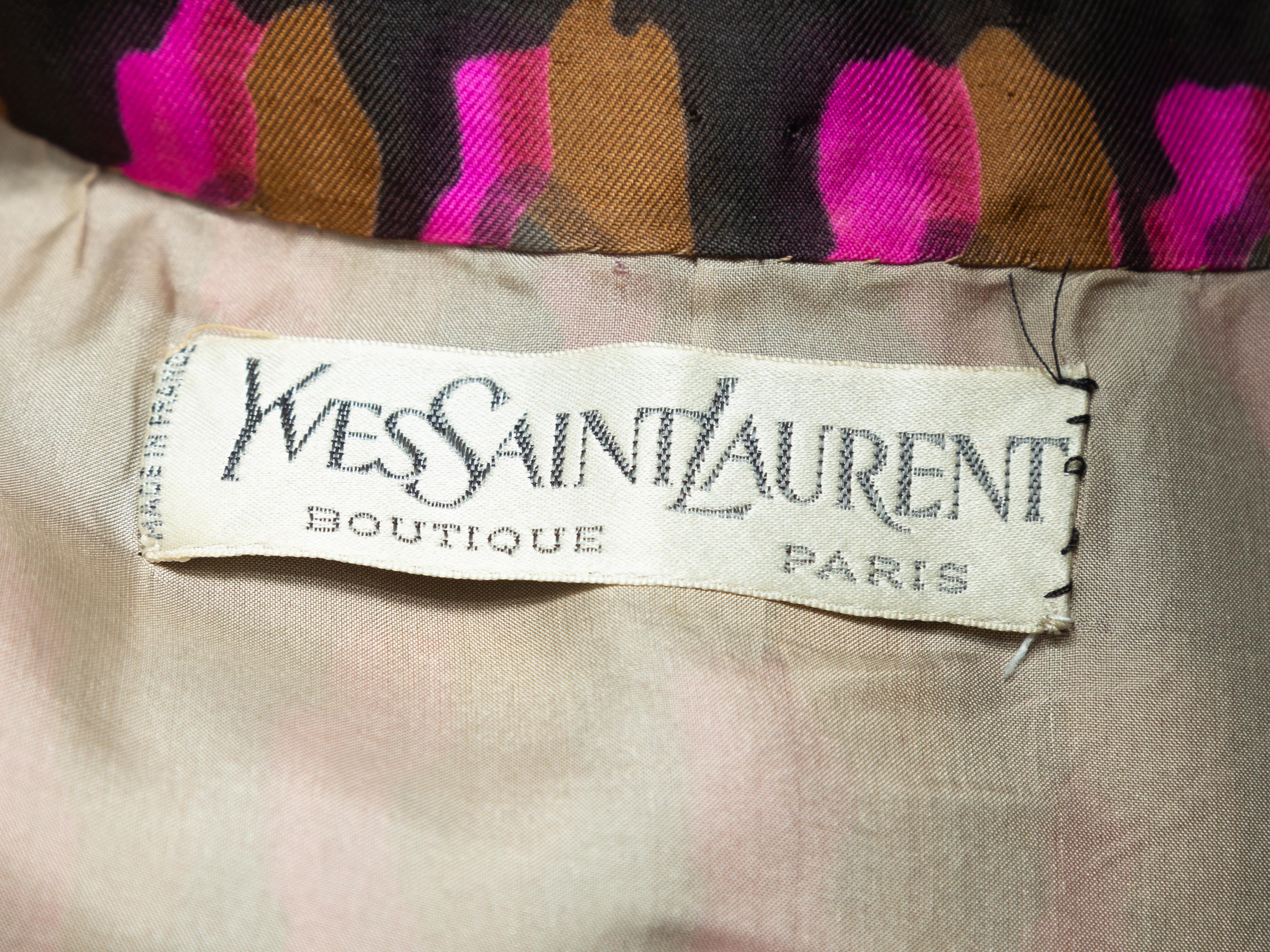 Black Yves Saint Laurent Boutique Fuchsia & Multicolor 1960s Dress