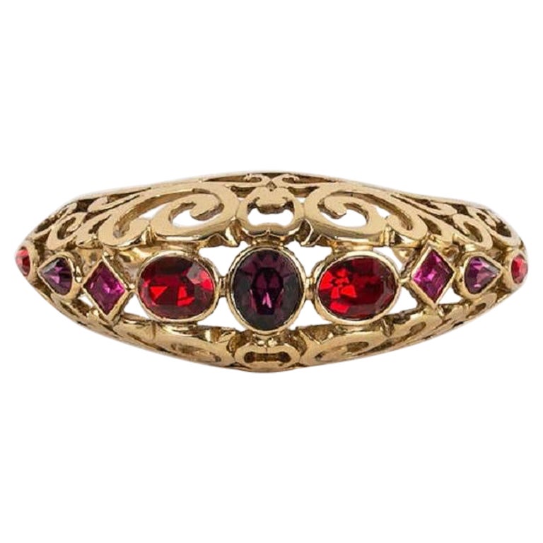Yves Saint Laurent Bracelet in Golden Metal with Rhinestones