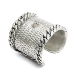 Yves Saint Laurent Bracelet Manchette YSL Tom Ford Silver Metal Warrior Cuff