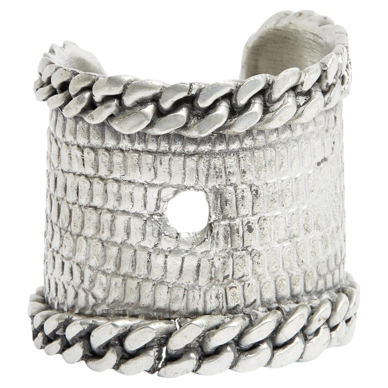 Yves Saint Laurent Bracelet Manchette YSL Tom Ford Silver Metal Warrior Cuff