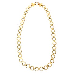 Yves Saint Laurent Brass Link Necklace Vintage
