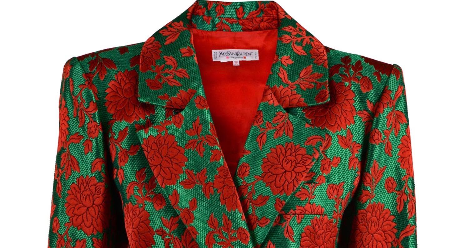 Women's Yves Saint Laurent brocade suit F/W 1992 For Sale