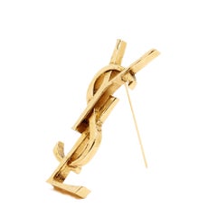 Yves Saint Laurent Broche Cassandre 2025 Maxi Golden YSL Brooch Pristine