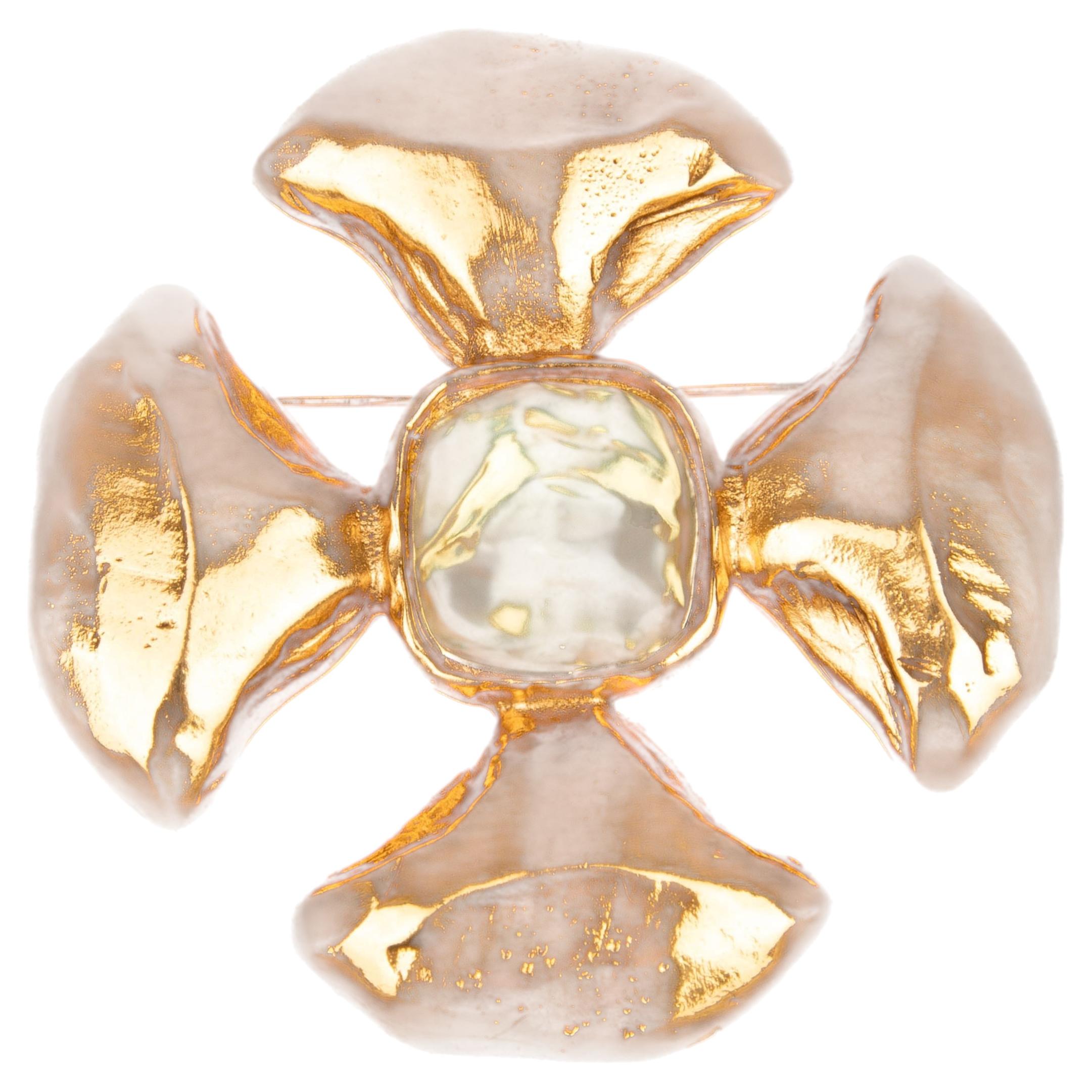 Yves Saint Laurent brooch by Yves Saint Laurent circa 1985-1990