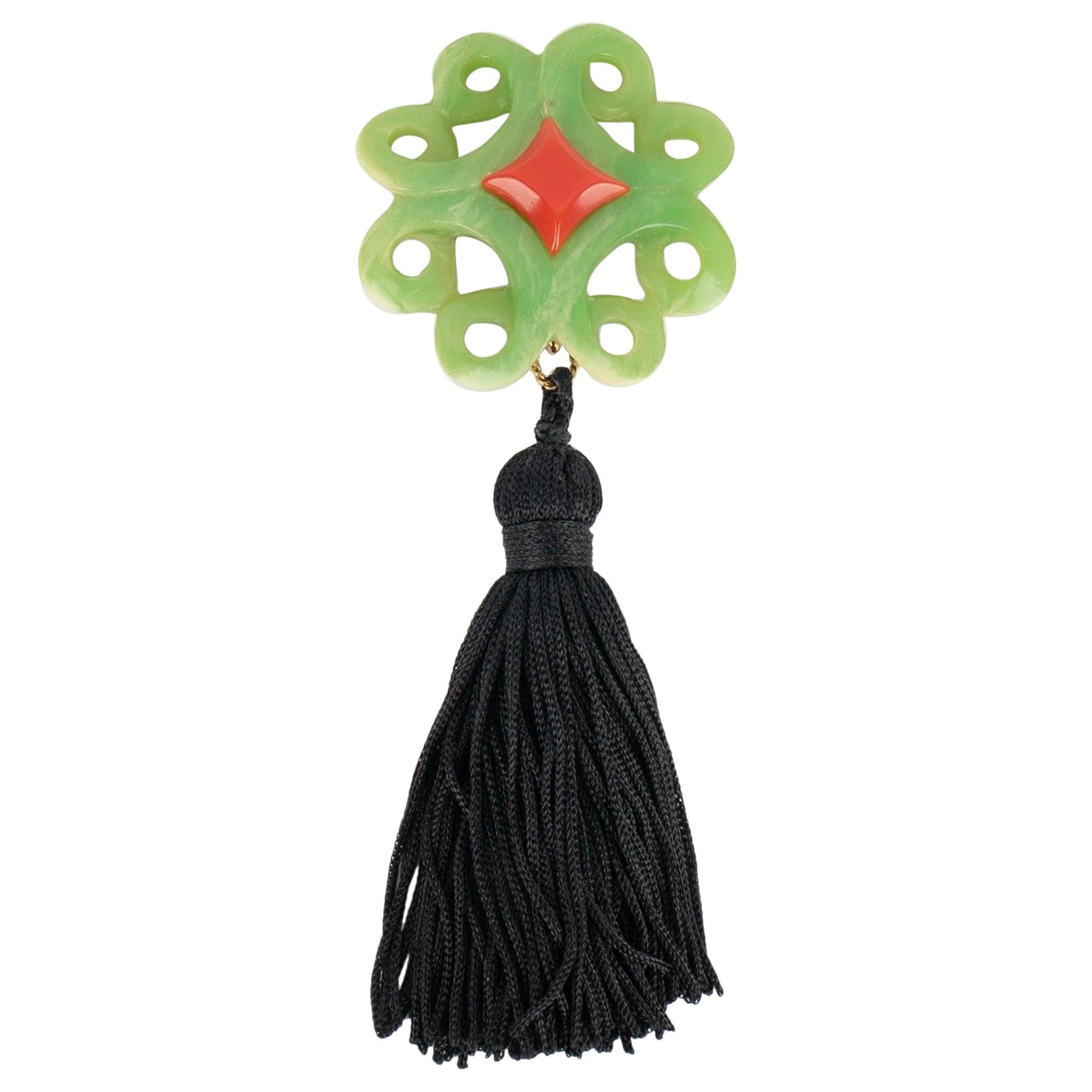 Yves Saint Laurent Brosche mit Besatz Pompom im Angebot