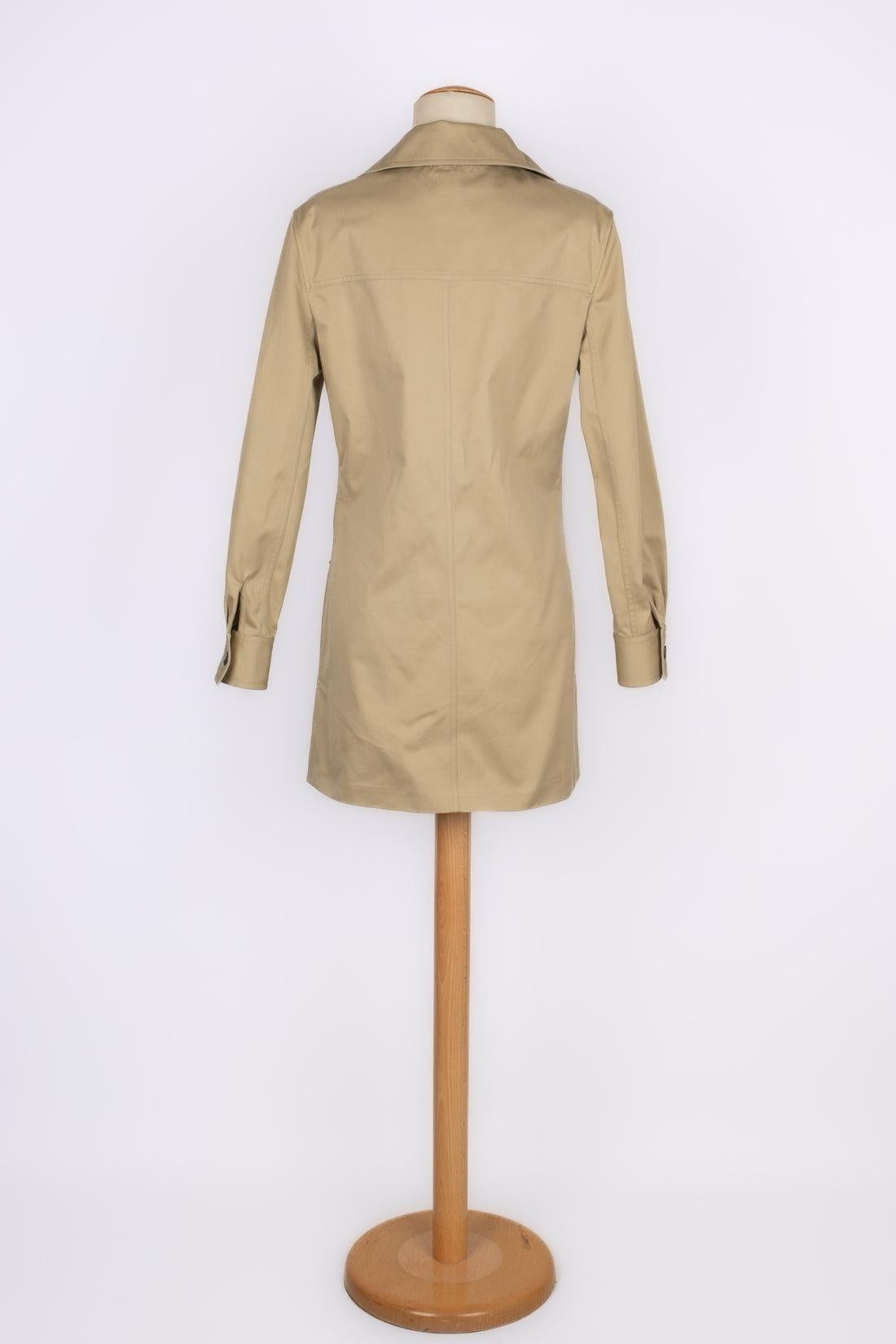 Yves Saint Laurent Brown/Beige Cotton Safari Jacket In Excellent Condition In SAINT-OUEN-SUR-SEINE, FR