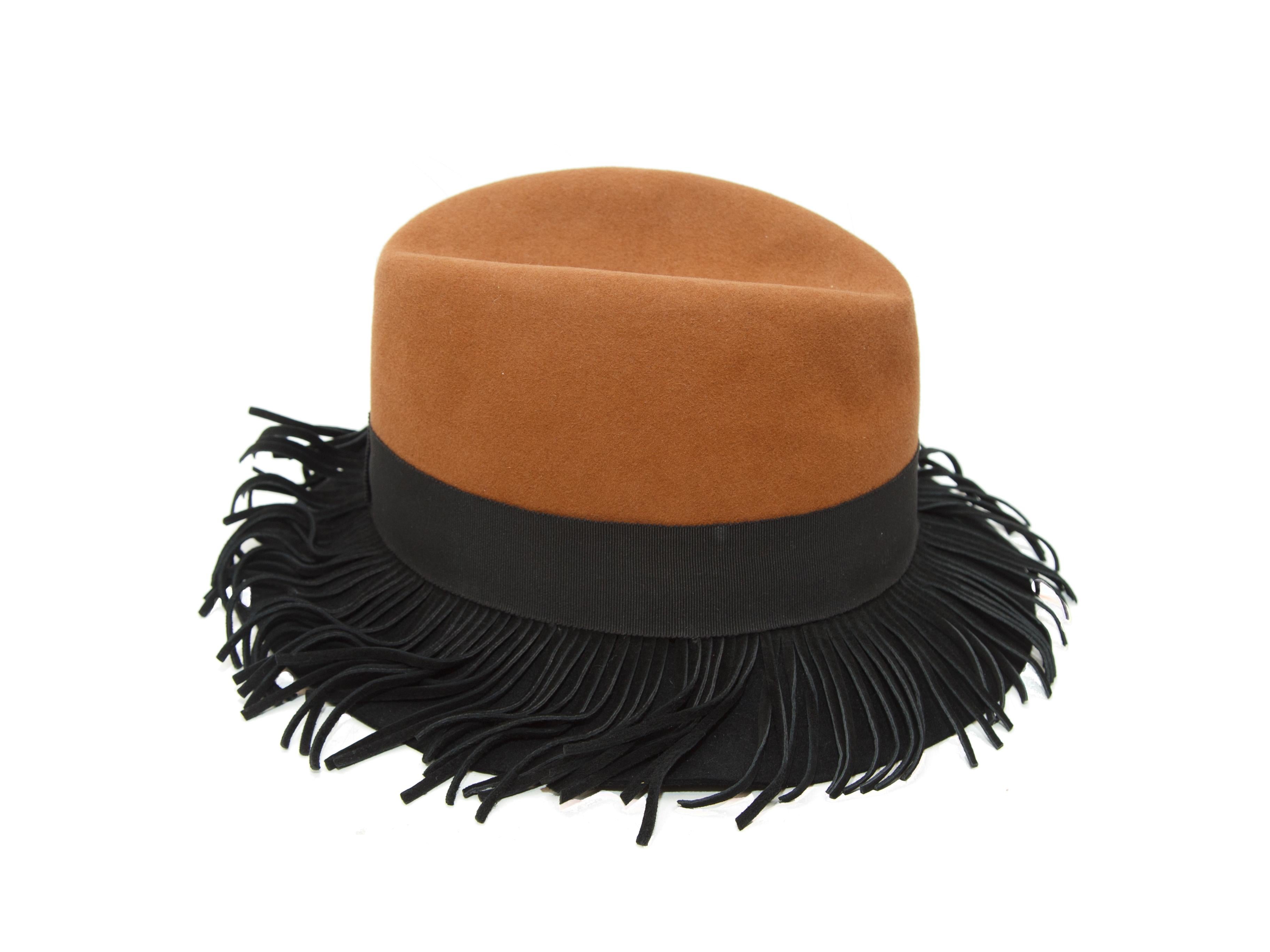Women's Yves Saint Laurent Brown & Black Felt Hat