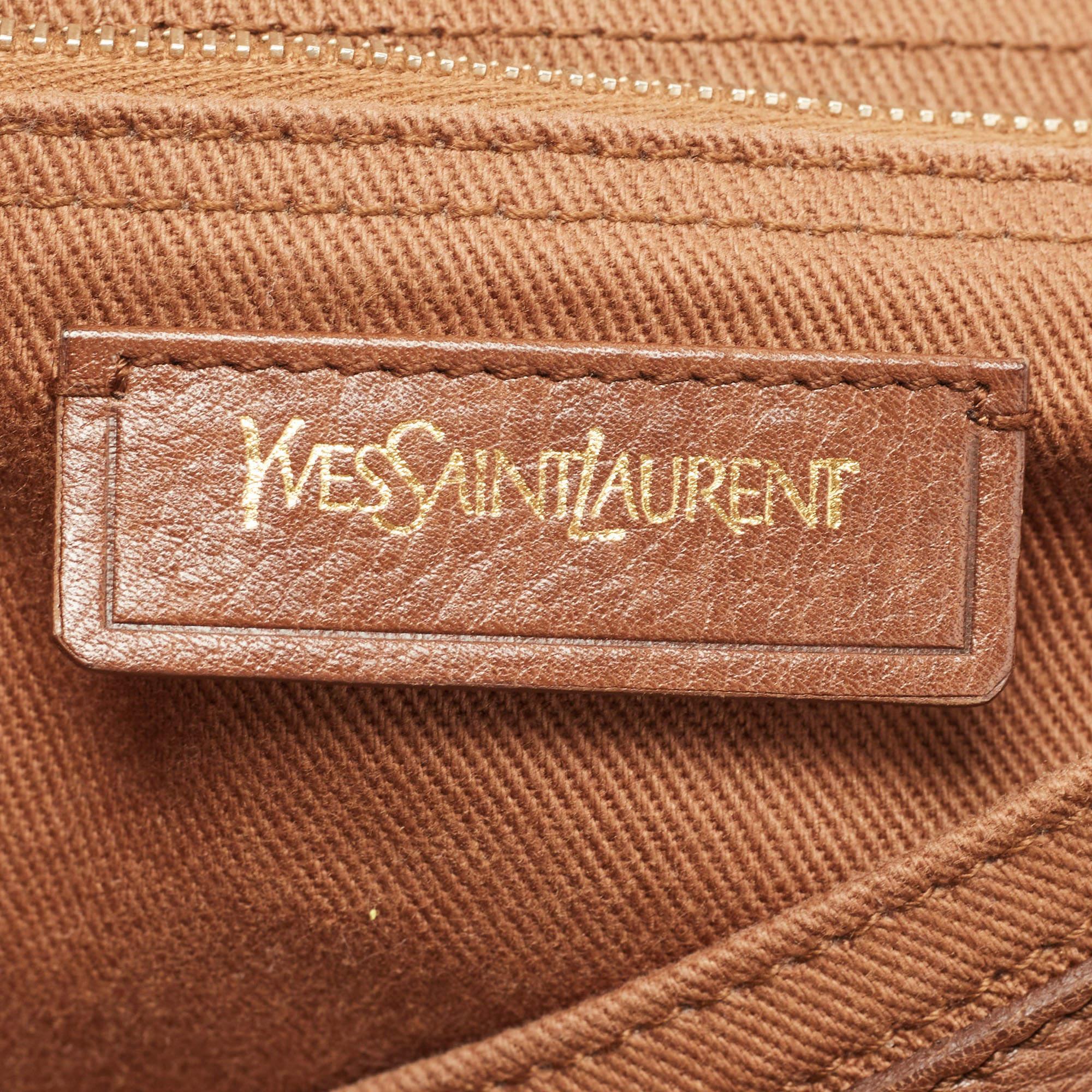 Yves Saint Laurent Brown Canvas and Leather Medium Muse Bag 7