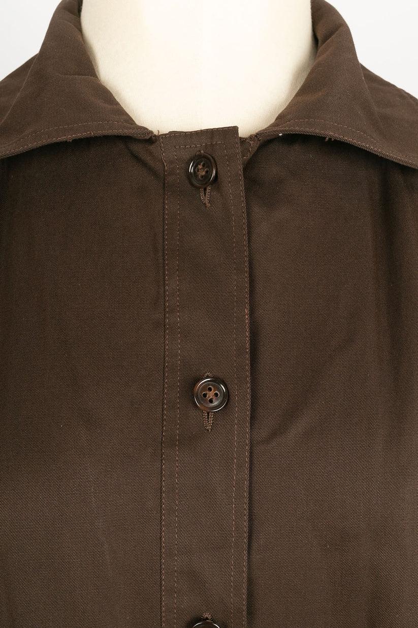 Women's Yves Saint Laurent Brown Cotton Shirt For Sale