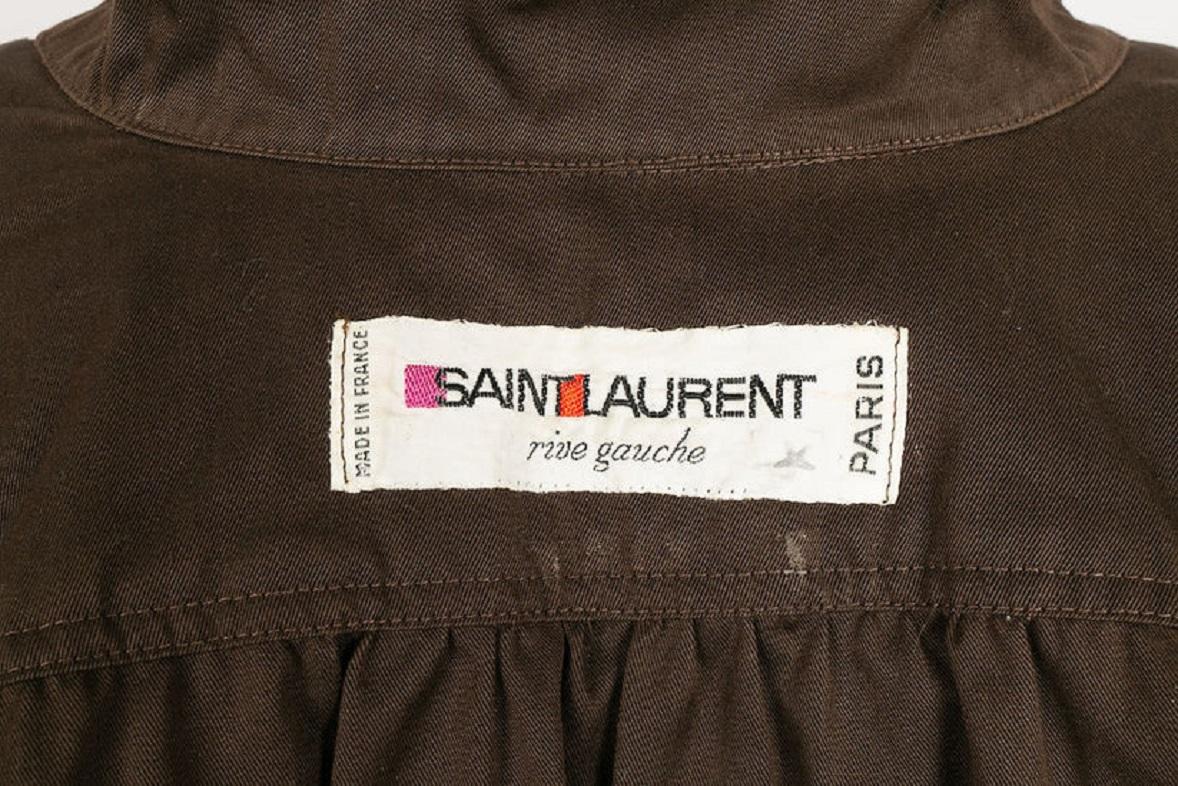 Yves Saint Laurent Braunes Baumwollhemd im Angebot 3