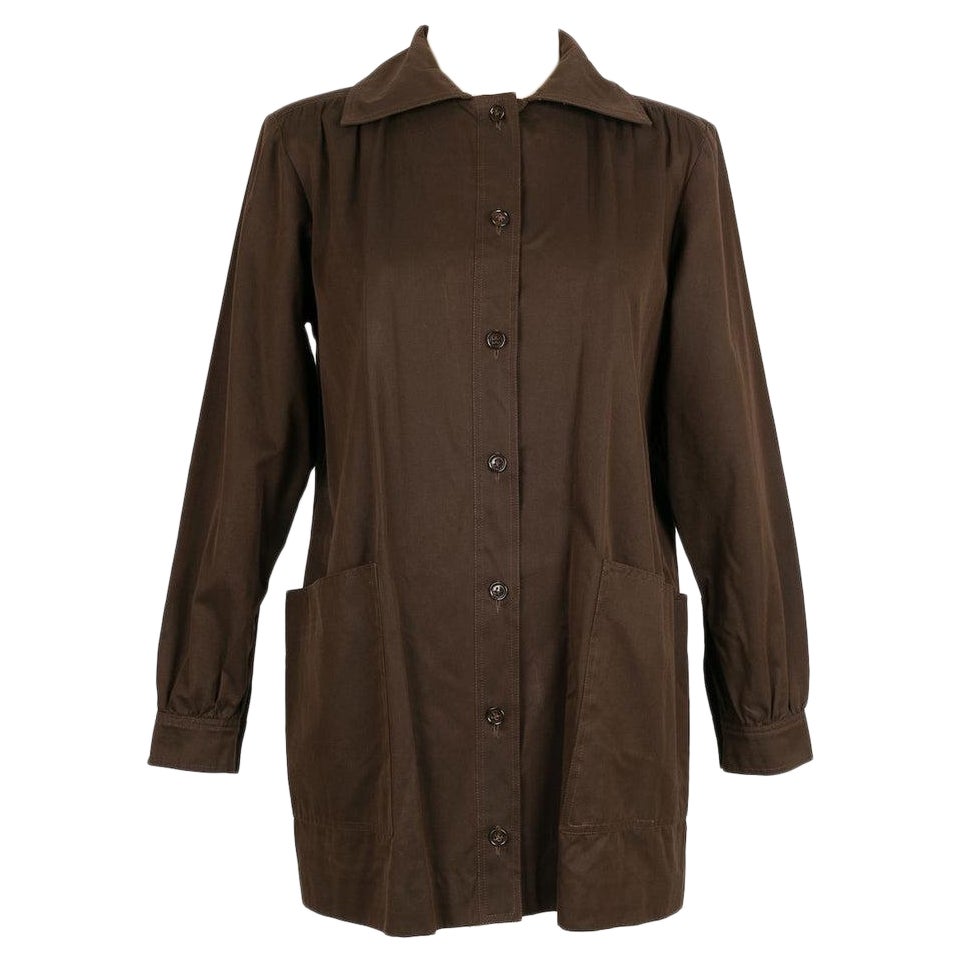Yves Saint Laurent Chemise en coton Brown