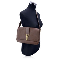 Yves Saint Laurent Brown Leather Flap Large ChYc Shoulder Bag