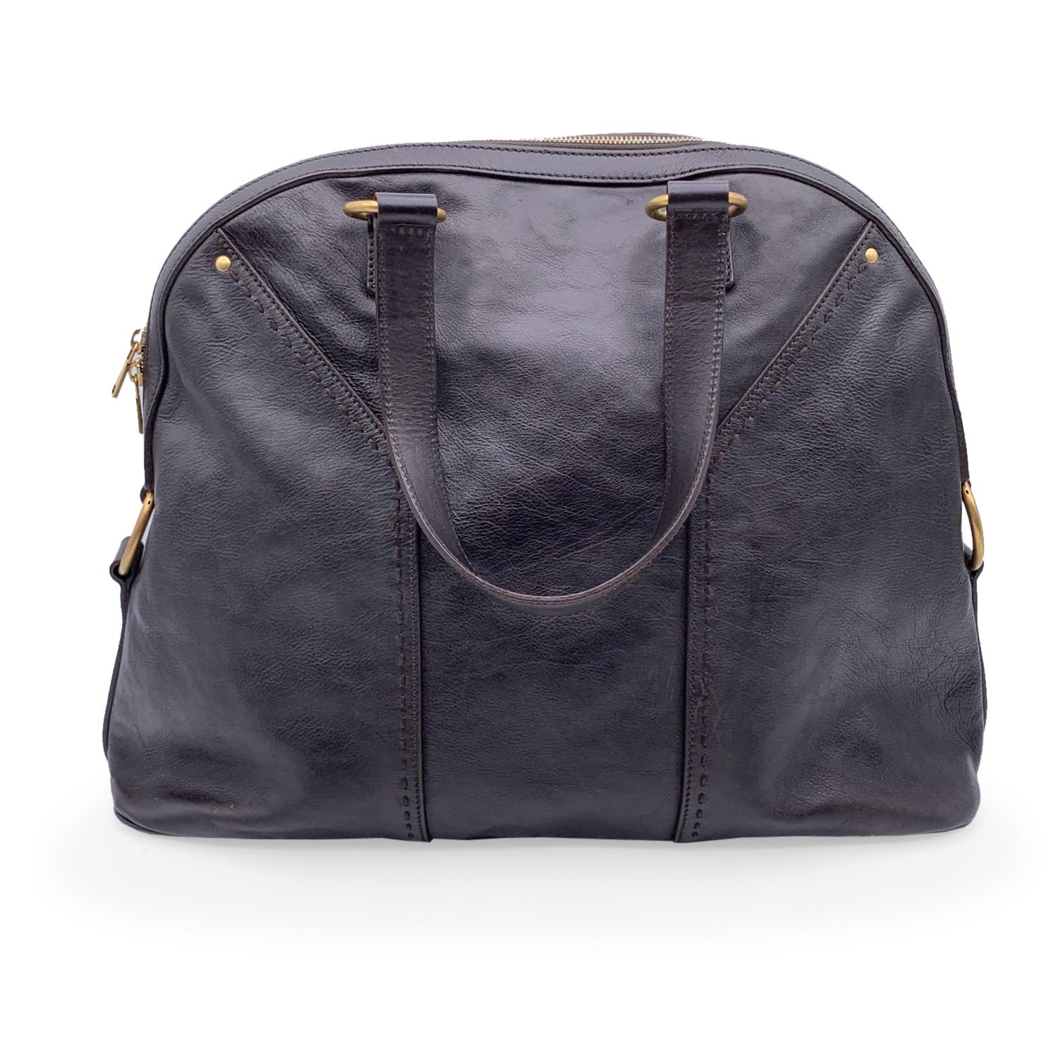 Women's Yves Saint Laurent Brown Leather Large Muse Tote Shoulder Bag