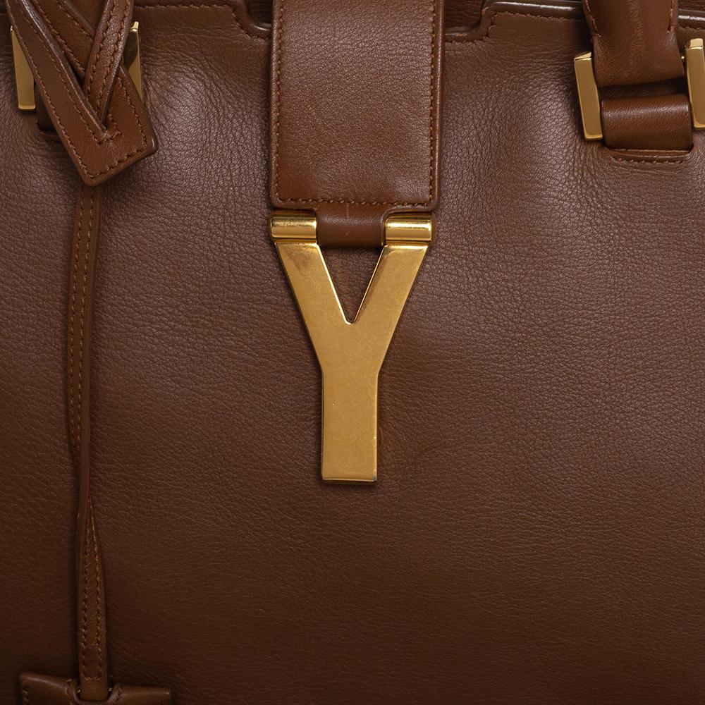 Yves Saint Laurent Brown Leather Medium Cabas Y-Ligne Tote 2