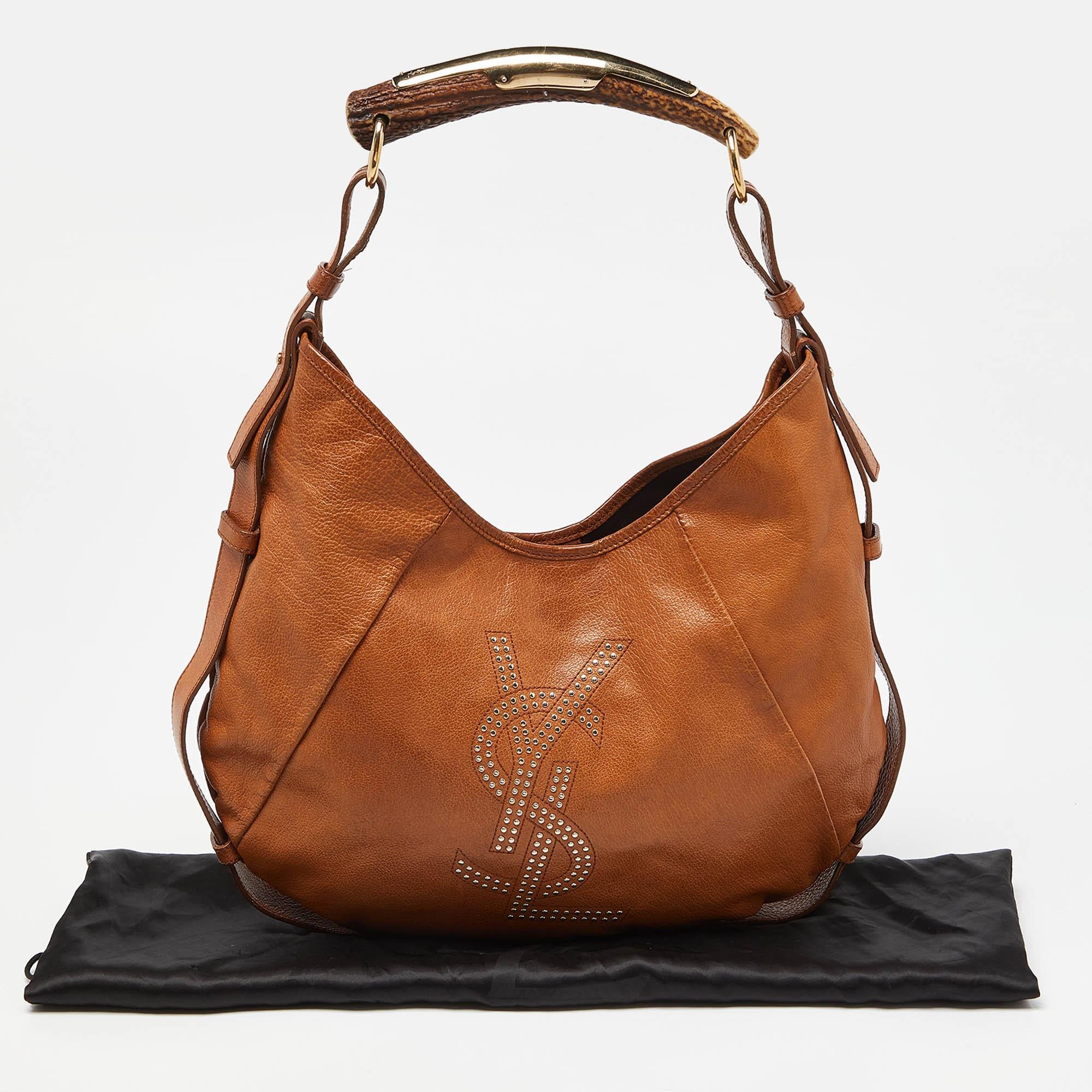 Yves Saint Laurent Brown Leather Mombasa Hobo 6