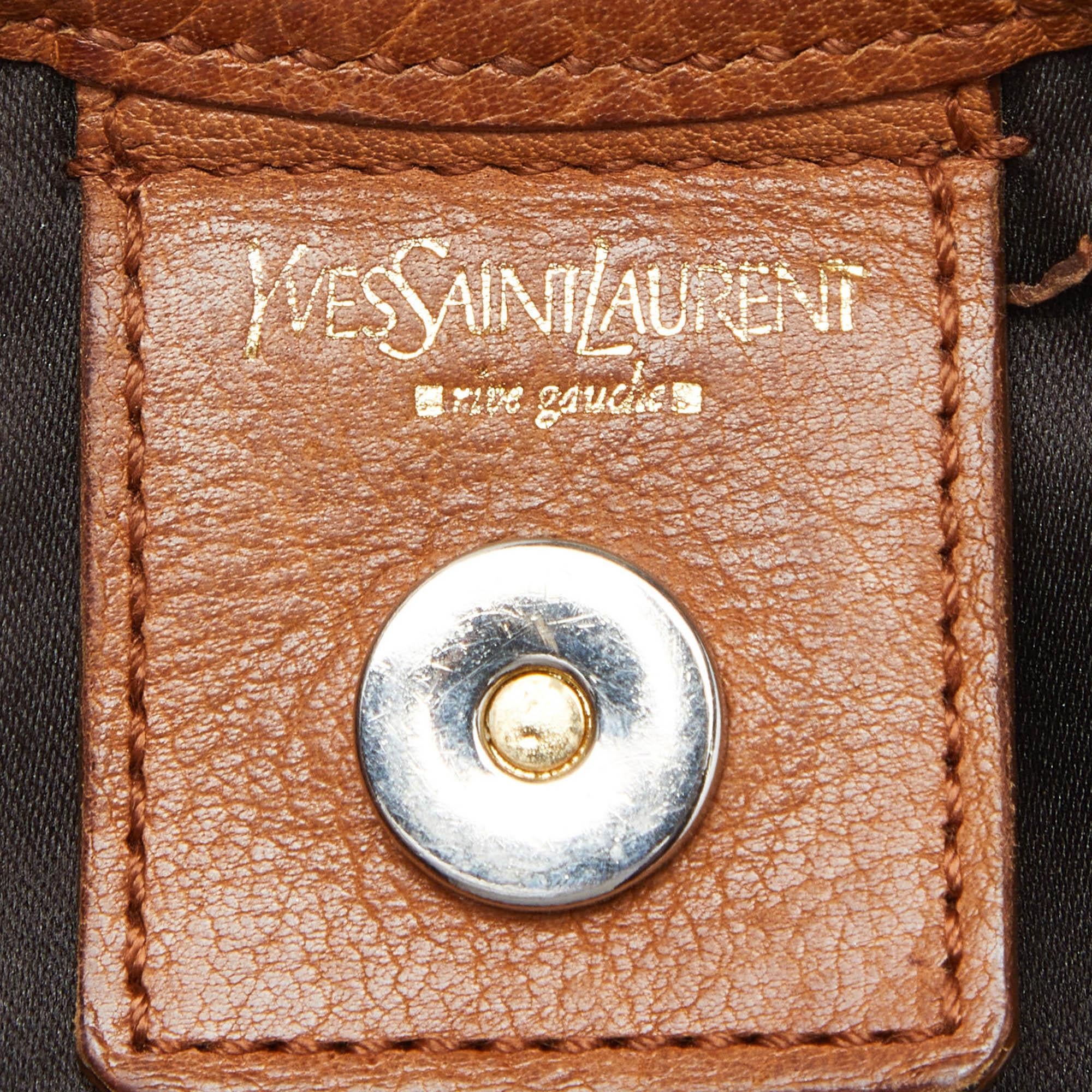 Yves Saint Laurent Brown Leather Mombasa Hobo 5